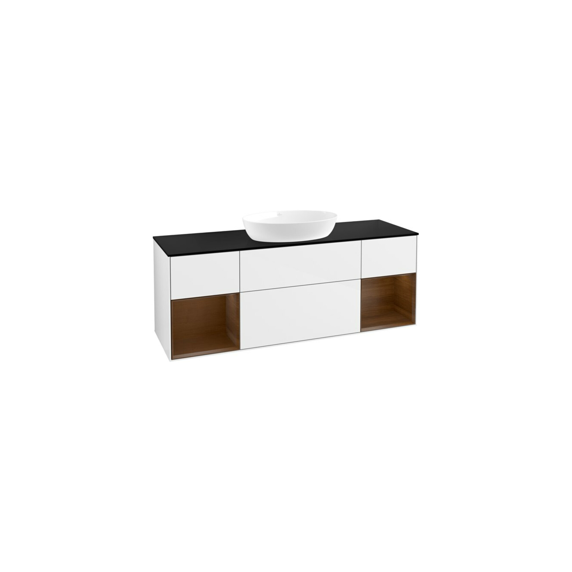 V&B Waschtischunterschrank Finion 160cm, Pl b m, Reg wal ven, glo wh. Lac ; Villeroy & Boch