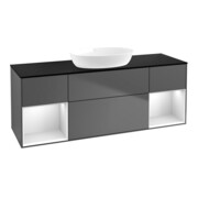 V&B Waschtischunterschrank Finion 160cm, Pl b m, Reg wh. m Lac, Anthrac. m