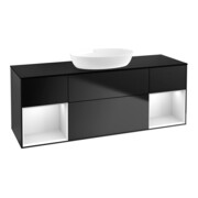 V&B Waschtischunterschrank Finion 160cm, Pl b m, Reg wh. m Lac, bla m Lac