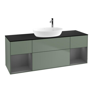 V&B Waschtischunterschrank Finion 160cm, Pl b m, Rg A m Lac, Oli. m Lac