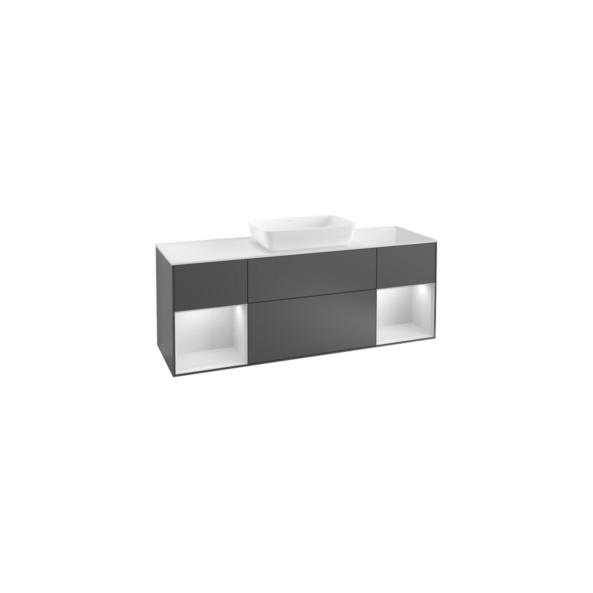 V&B Waschtischunterschrank Finion 160cm, Pl b m, Rg A m Lac, si Gr m Lac ; Villeroy & Boch