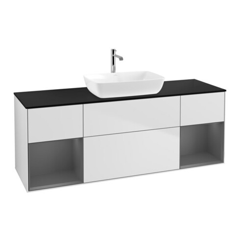 V&B Waschtischunterschrank Finion 160cm, Pl b m, Rg A m Lac, wh. m Lac