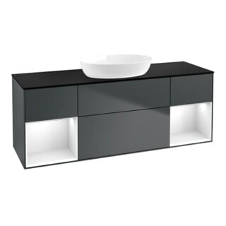 V&B Waschtischunterschrank Finion 160cm, Pl b m, Rg g w Lac, md bl. m Lac