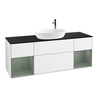 V&B Waschtischunterschrank Finion 160cm, Pl b m, Rg Ol m Lac, glo wh. Lac