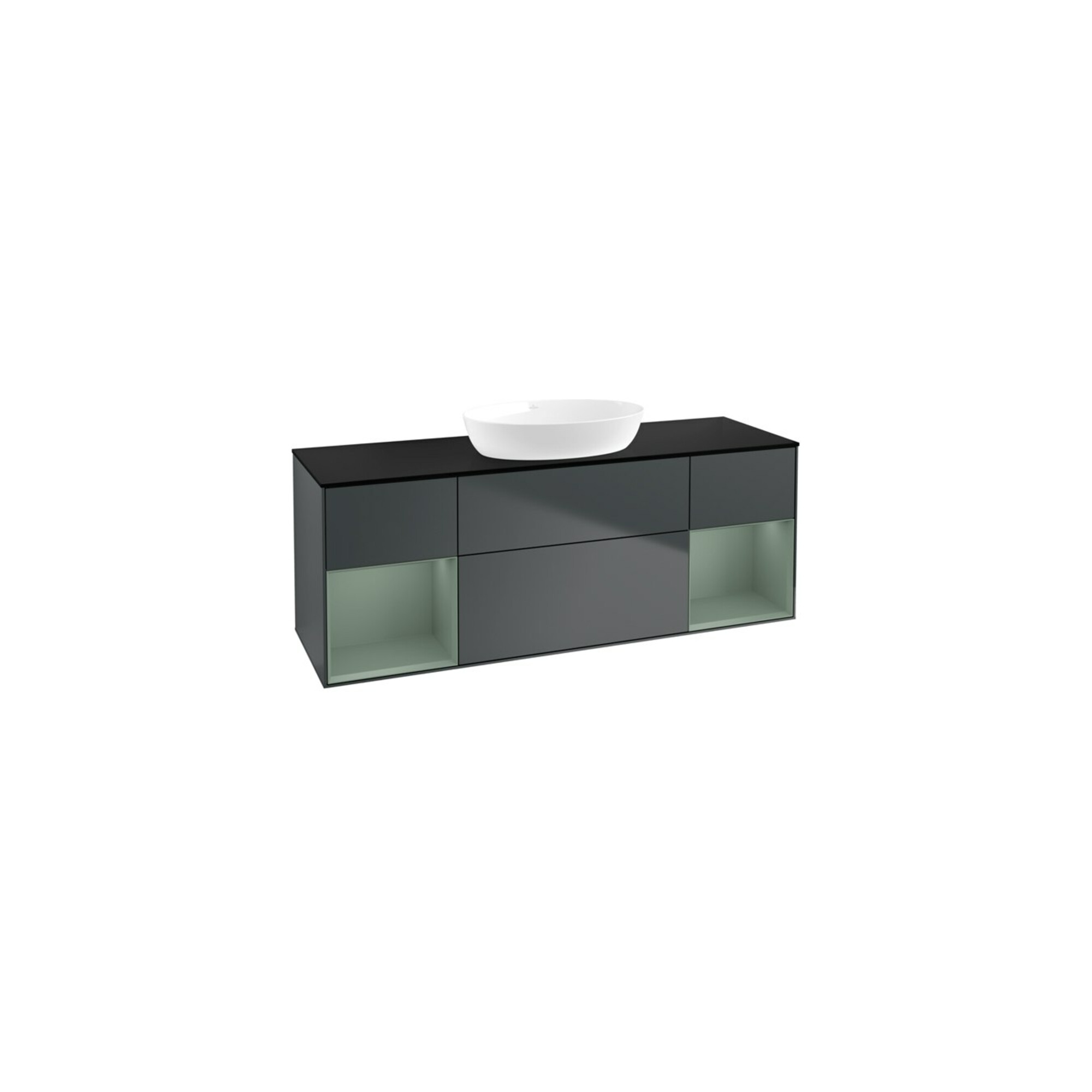 V&B Waschtischunterschrank Finion 160cm, Pl b m, Rg Ol m Lac, md bl. m Lac ; Villeroy & Boch