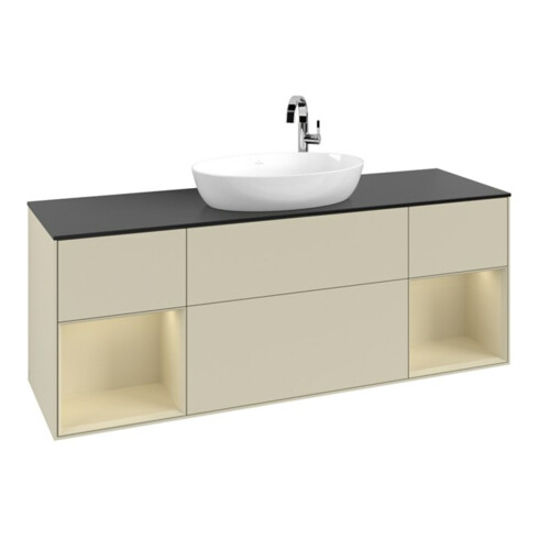V&B Waschtischunterschrank Finion 160cm, Pl b m, Rg si G m La, si Gr m Lac