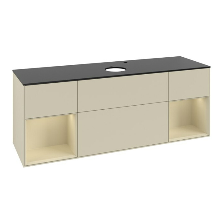 V&B Waschtischunterschrank Finion 160cm, Pl b m, Rg si G m La, si Gr m Lac