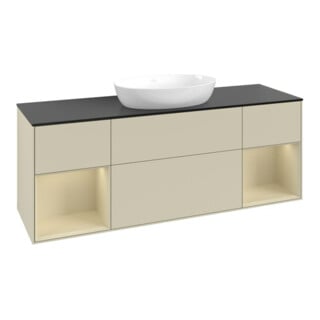 V&B Waschtischunterschrank Finion 160cm, Pl b m, Rg si G m La, si Gr m Lac