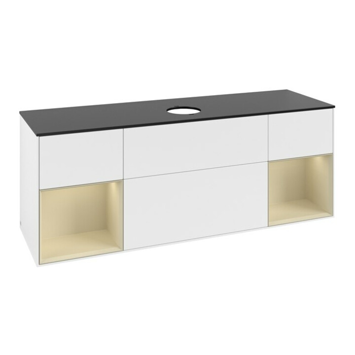 V&B Waschtischunterschrank Finion 160cm, Pl b m, Rg si Gr m Lac, wh. m Lac