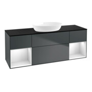 V&B Waschtischunterschrank Finion 160cm, Pl b m, Rg w m Lac, md bl. m Lac