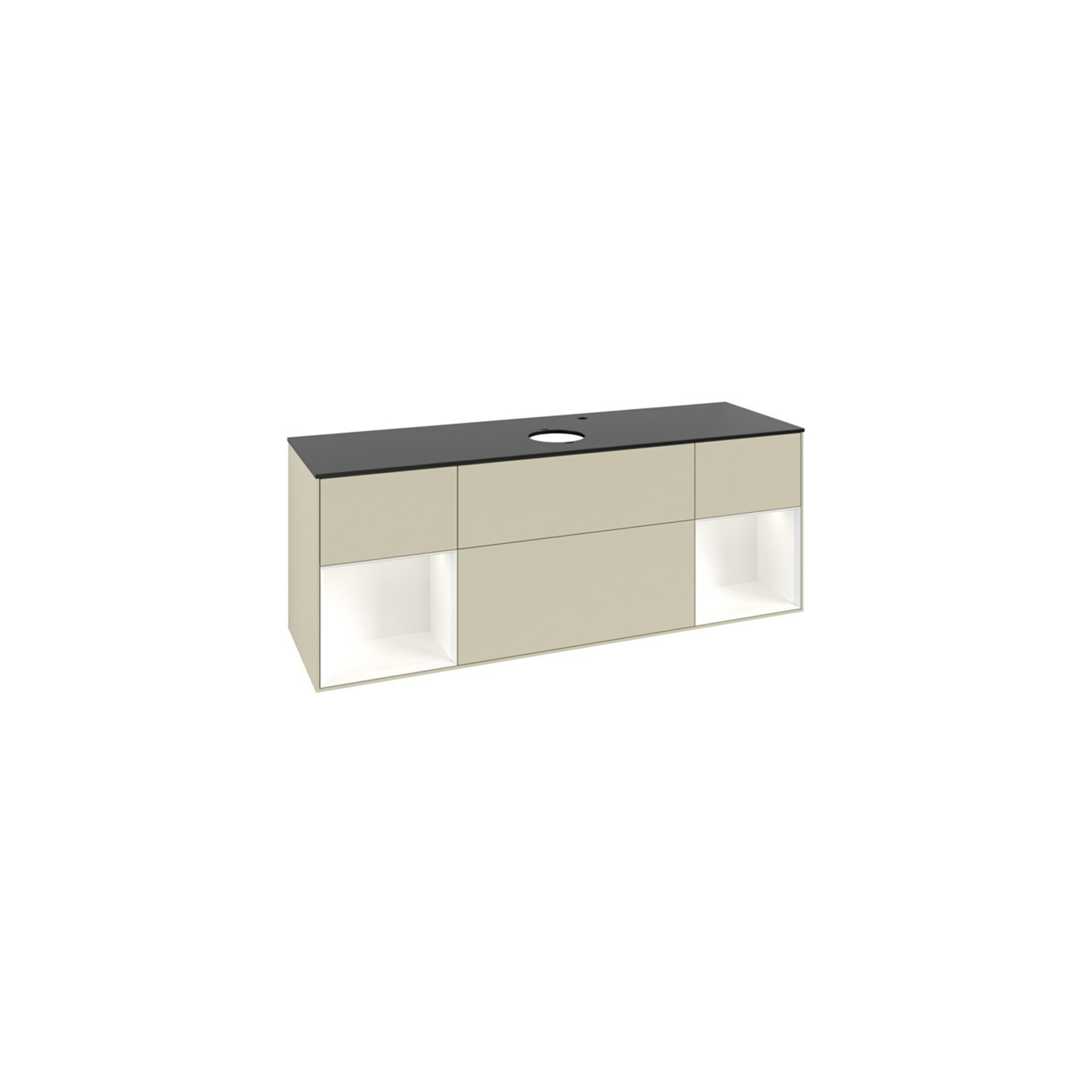 V&B Waschtischunterschrank Finion 160cm, Pl b m, Rg wh. m Lac, si Gr m Lac ; Villeroy & Boch