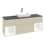 V&B Waschtischunterschrank Finion 160cm, Pl b m, Rg wh. m Lac, si Gr m Lac