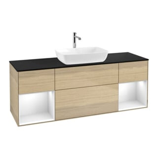 V&B Waschtischunterschrank Finion 160cm, Pl bla m, Reg glo wh. Lac, Oa ven