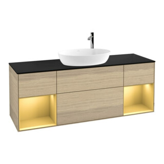 V&B Waschtischunterschrank Finion 160cm, Pl bla m, Reg gol m Lac, Oa ven