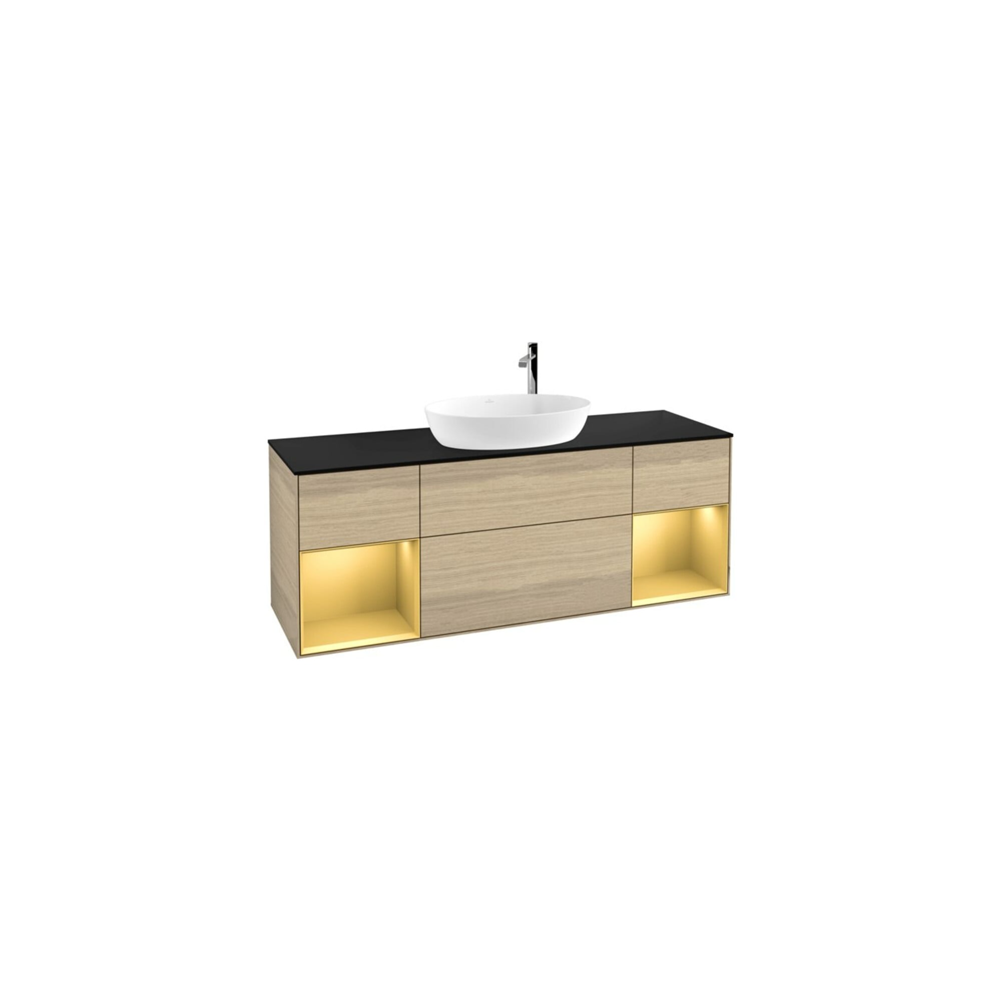 V&B Waschtischunterschrank Finion 160cm, Pl bla m, Reg gol m Lac, Oa ven ; Villeroy & Boch
