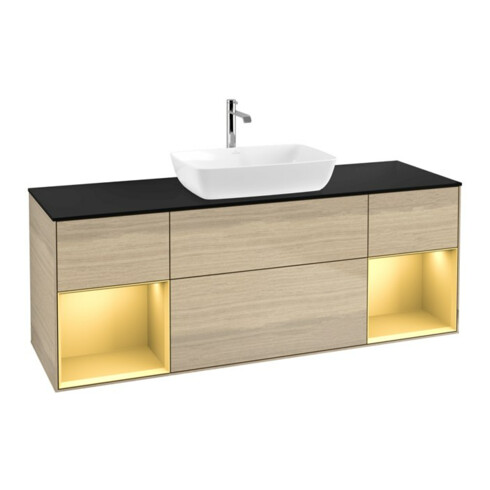 V&B Waschtischunterschrank Finion 160cm, Pl bla m, Reg gol m Lac, Oa ven