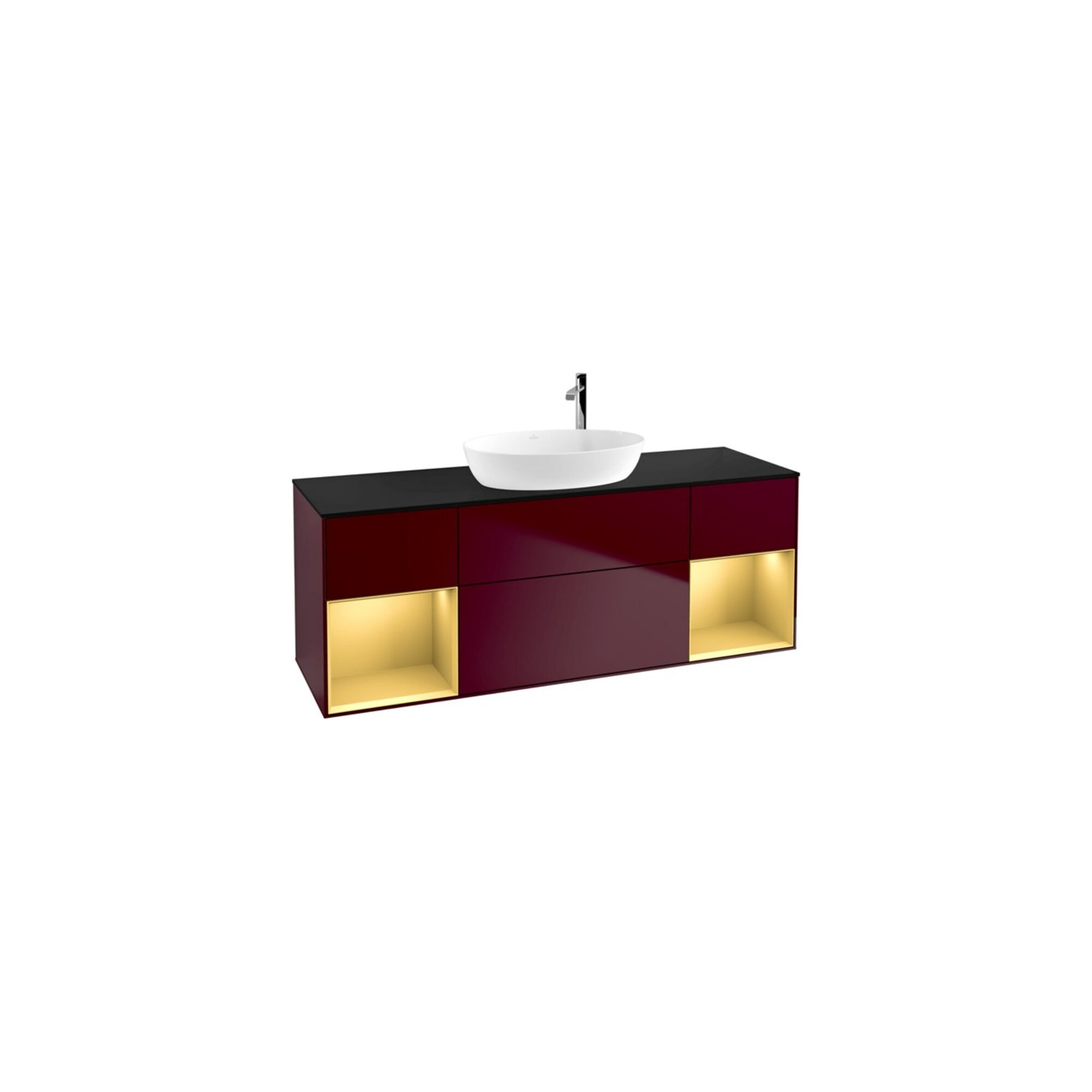 V&B Waschtischunterschrank Finion 160cm, Pl bla m, Reg gol m Lac, Peo m ; Villeroy & Boch