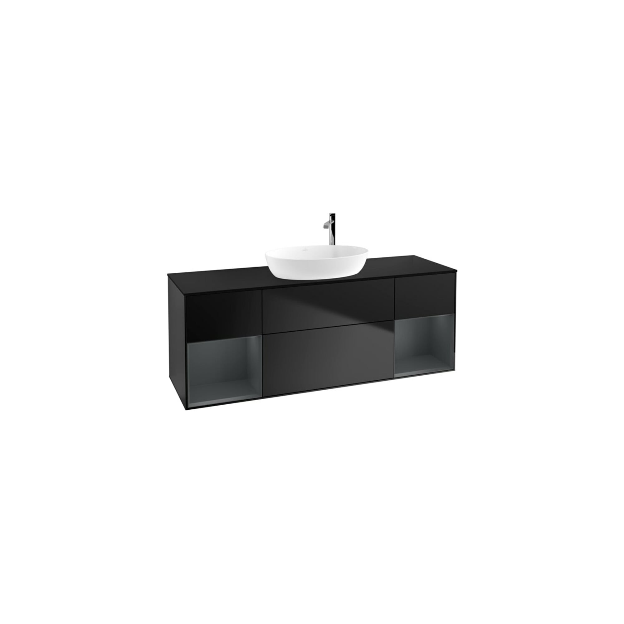 V&B Waschtischunterschrank Finion 160cm, Pl bla m, Reg md m Lac, bla m Lac ; Villeroy & Boch