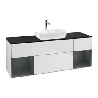 V&B Waschtischunterschrank Finion 160cm, Pl bla m, Reg md m Lac, wh. m Lac