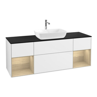 V&B Waschtischunterschrank Finion 160cm, Pl bla m, Reg Oa ven, glo wh. Lac