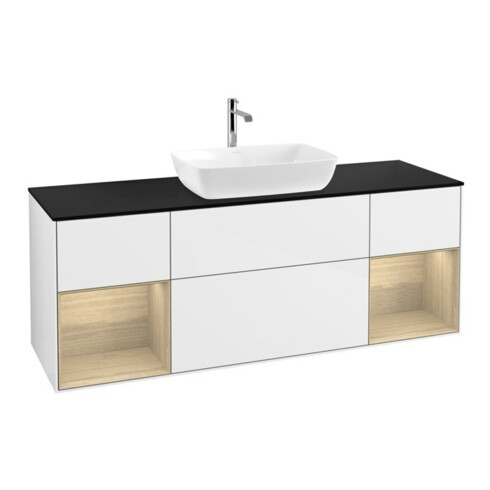 V&B Waschtischunterschrank Finion 160cm, Pl bla m, Reg Oa ven, glo wh. Lac