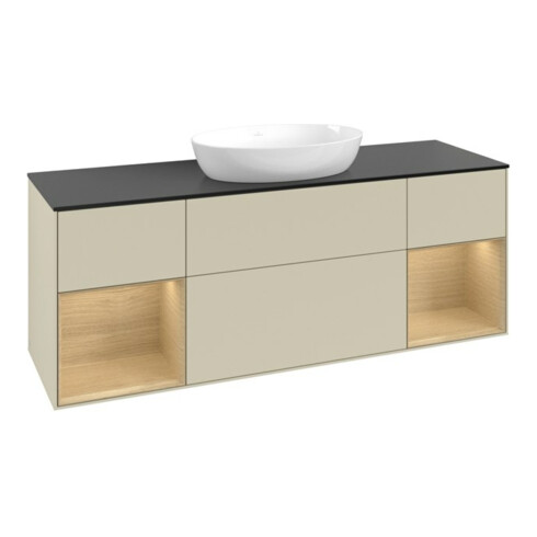 V&B Waschtischunterschrank Finion 160cm, Pl bla m, Reg Oa ven, si Gr m Lac