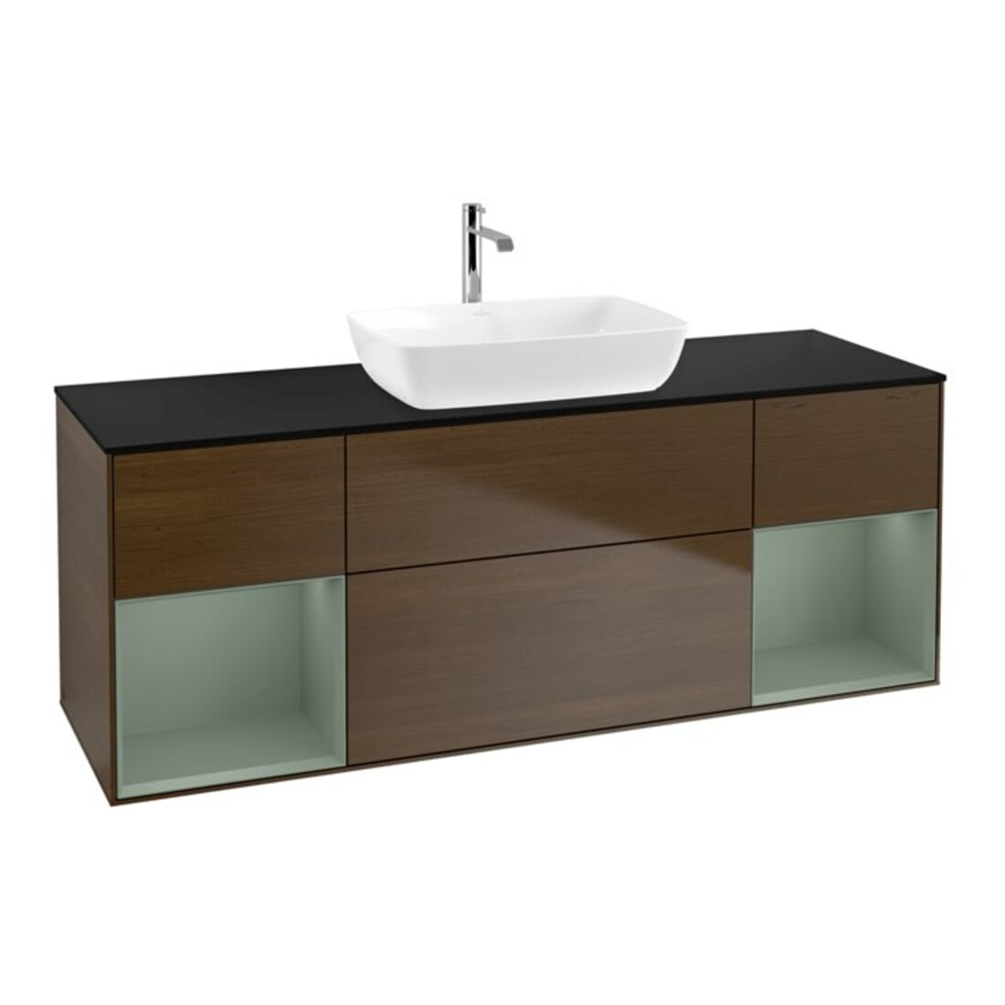 V&B Waschtischunterschrank Finion 160cm, Pl bla m, Reg Oli. m Lac, wal ven