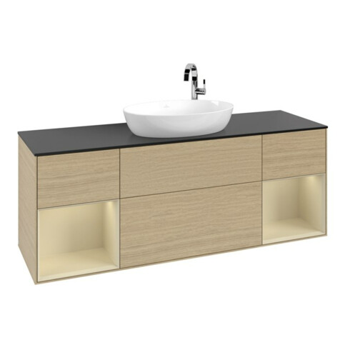 V&B Waschtischunterschrank Finion 160cm, Pl bla m, Reg si Gr m Lac, Oa ven