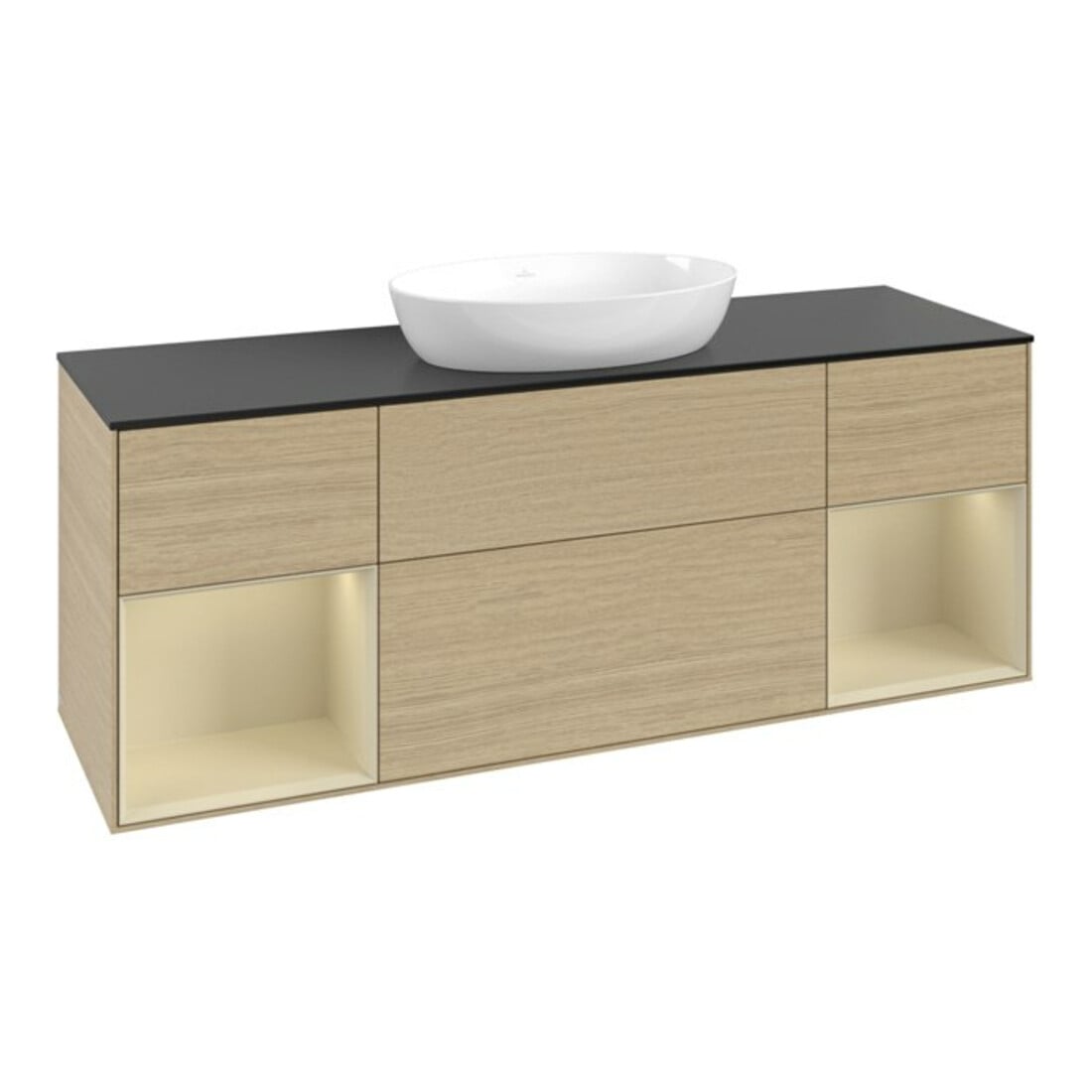 V&B Waschtischunterschrank Finion 160cm, Pl bla m, Reg si Gr m Lac, Oa ven