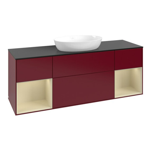 V&B Waschtischunterschrank Finion 160cm, Pl bla m, Reg si Gr m Lac, Peo m