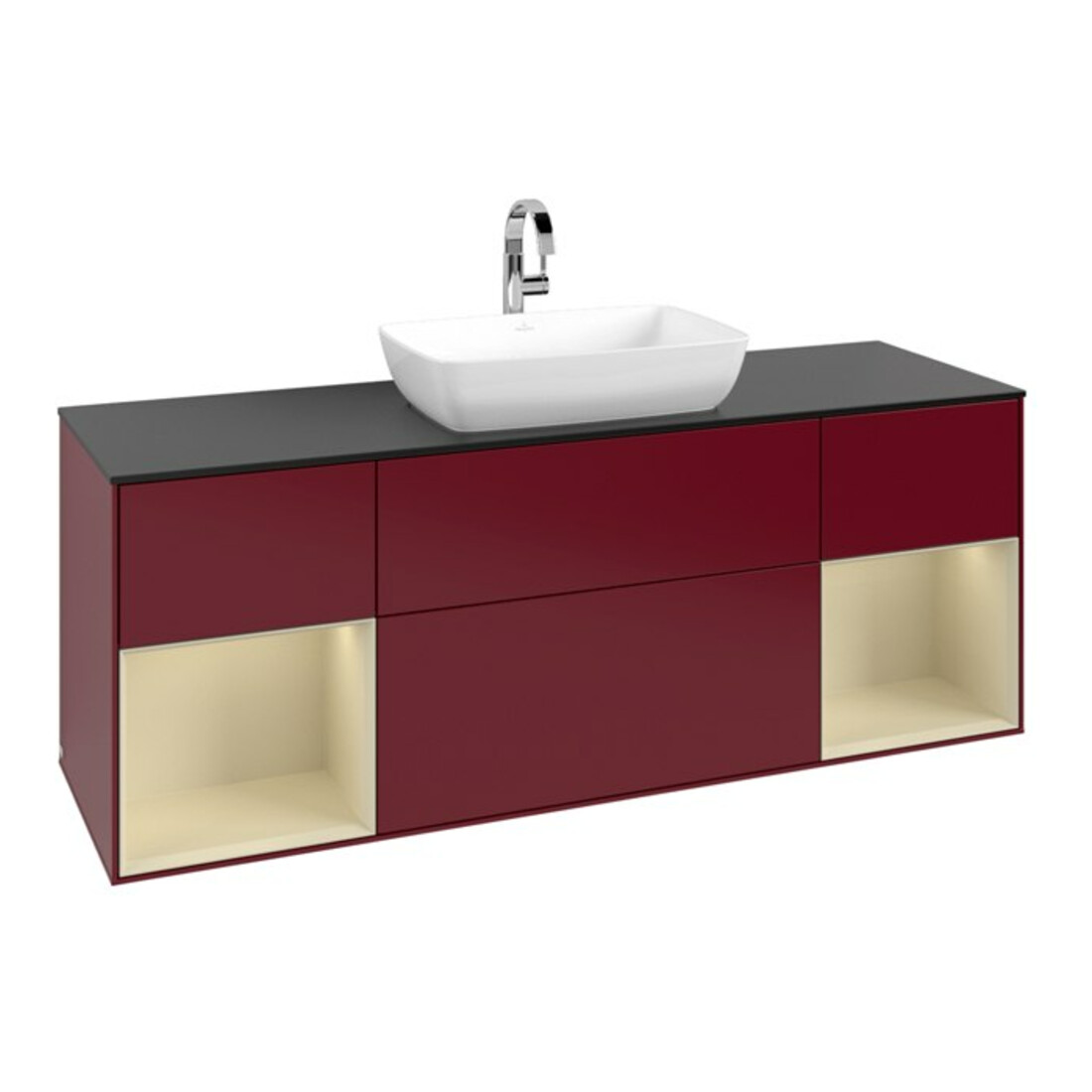 V&B Waschtischunterschrank Finion 160cm, Pl bla m, Reg si Gr m Lac, Peo m
