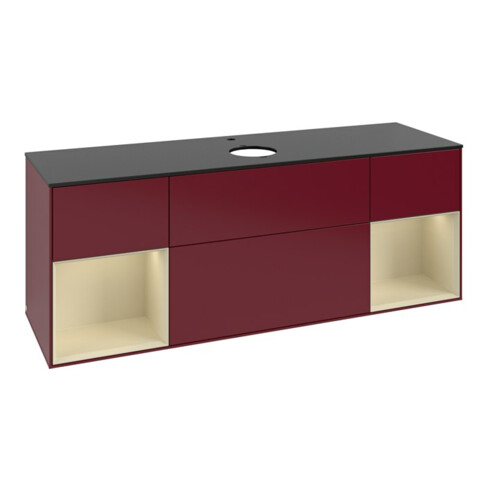 V&B Waschtischunterschrank Finion 160cm, Pl bla m, Reg si Gr m Lac, Peo m