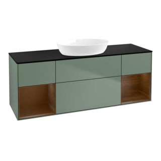 V&B Waschtischunterschrank Finion 160cm, Pl bla m, Reg wal ven, Oli. m Lac
