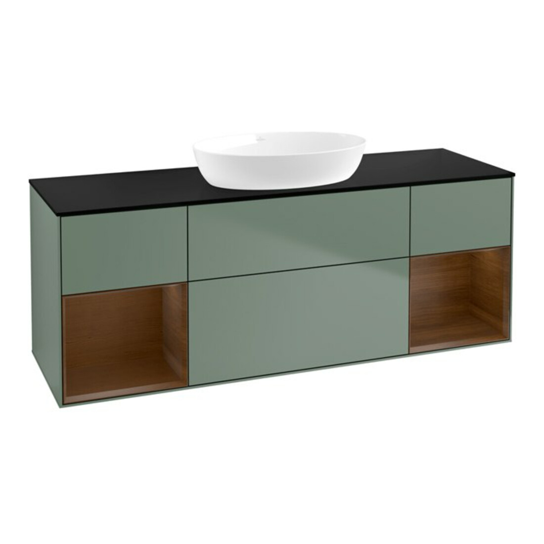 V&B Waschtischunterschrank Finion 160cm, Pl bla m, Reg wal ven, Oli. m Lac