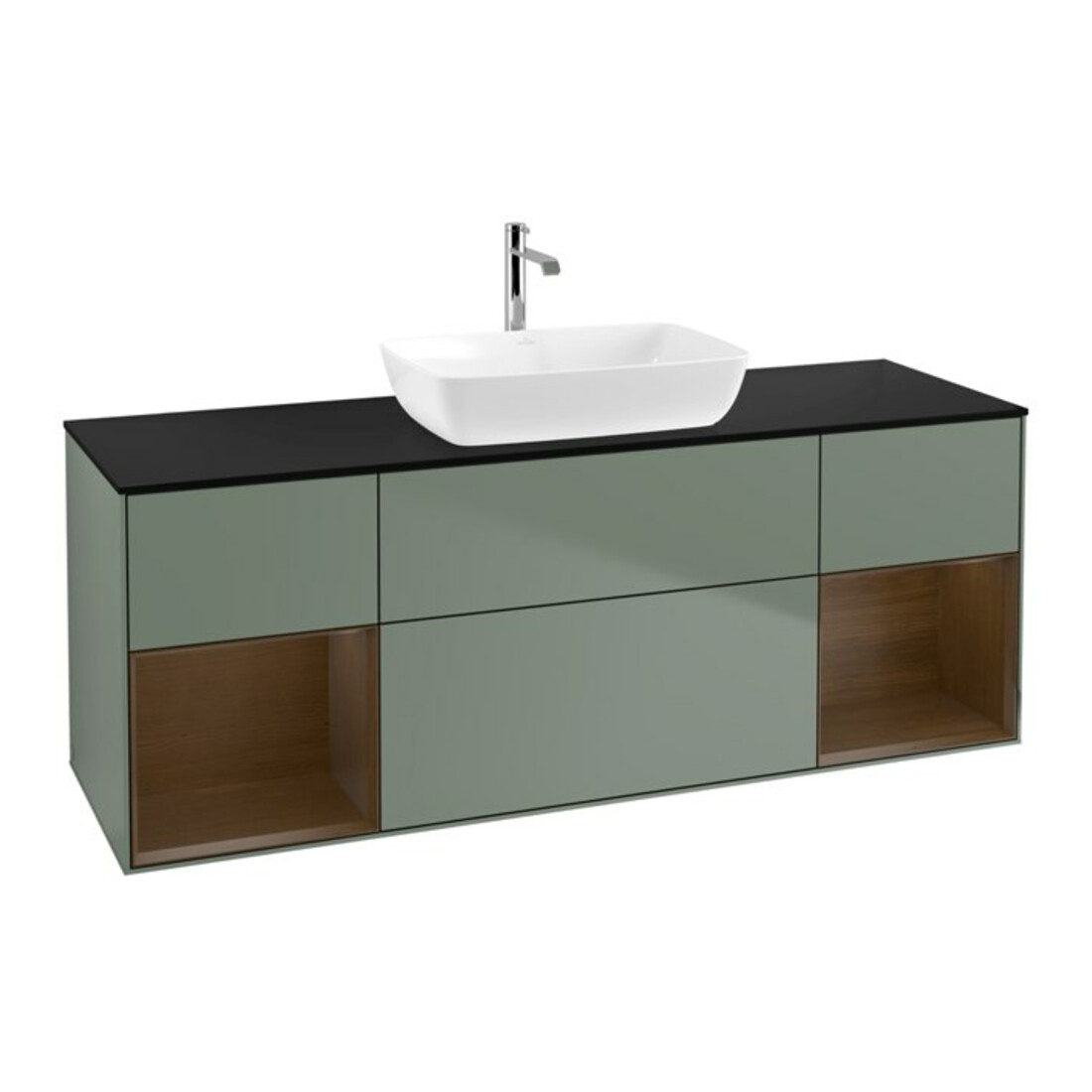 V&B Waschtischunterschrank Finion 160cm, Pl bla m, Reg wal ven, Oli. m Lac