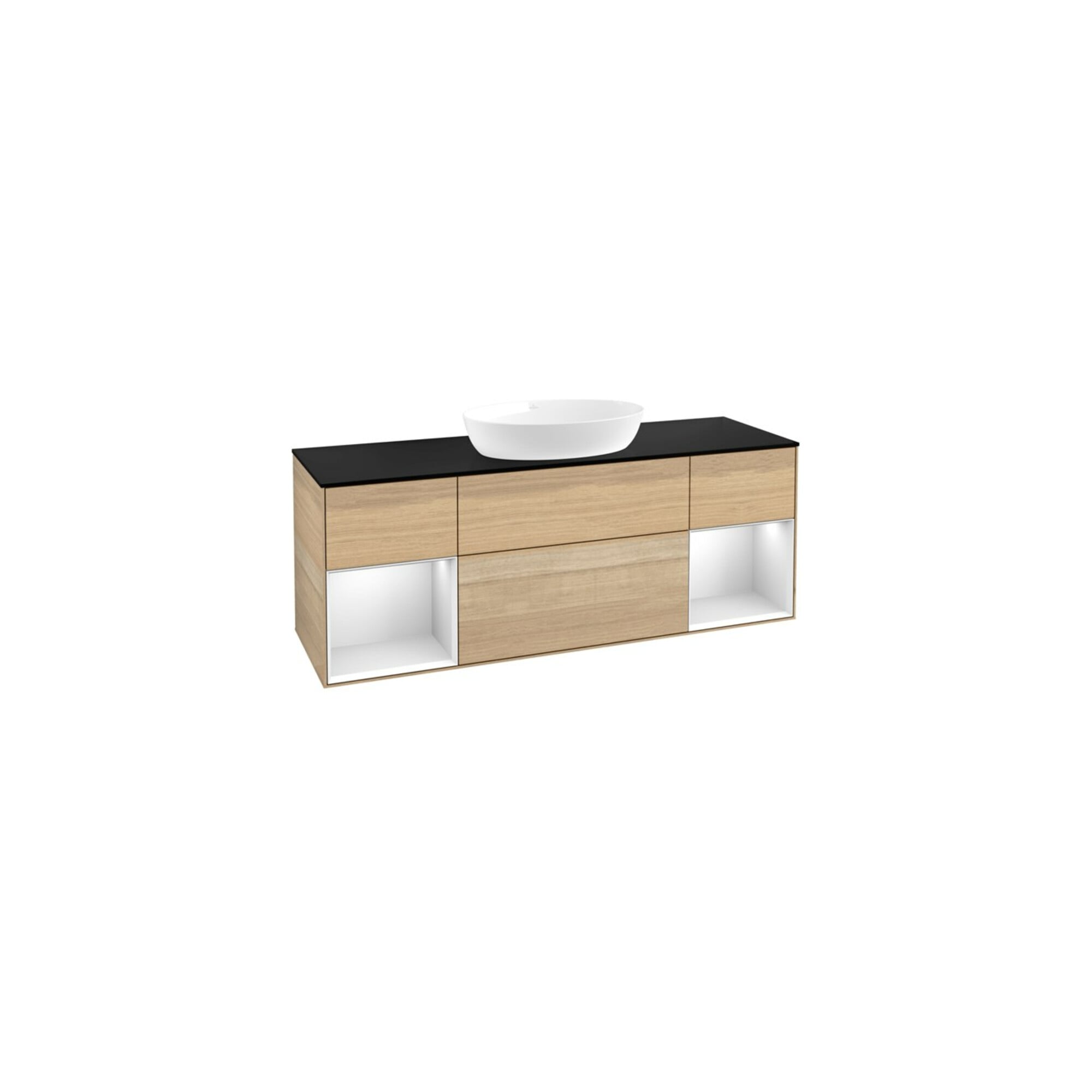 V&B Waschtischunterschrank Finion 160cm, Pl bla m, Reg wh. m Lac, Oa ven ; Villeroy & Boch