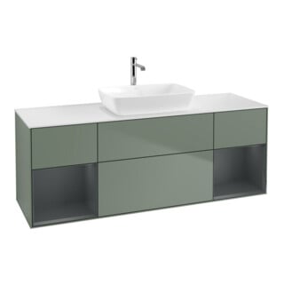 V&B Waschtischunterschrank Finion 160cm, Pl w m, Reg md m Lac, Oli. m Lac