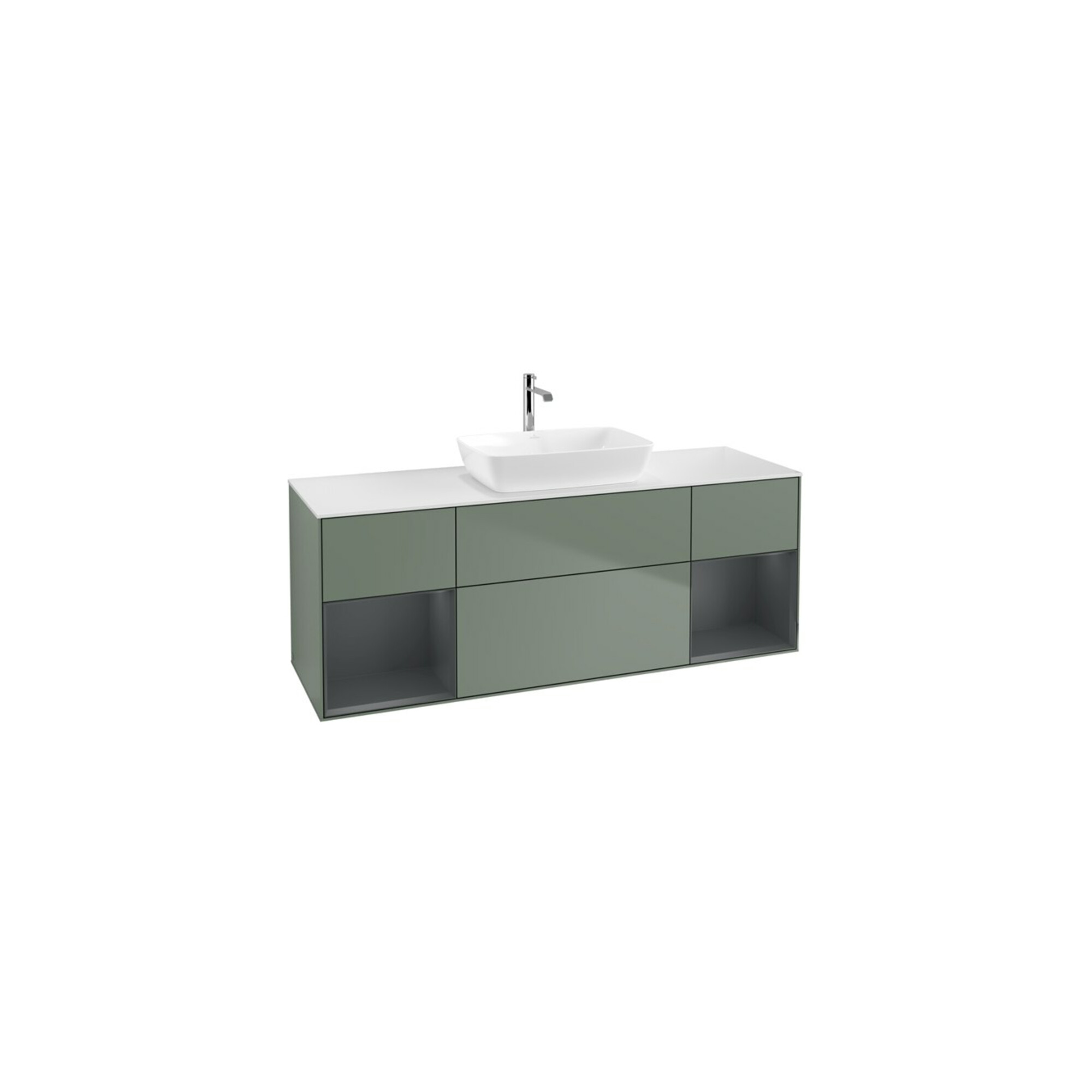V&B Waschtischunterschrank Finion 160cm, Pl w m, Reg md m Lac, Oli. m Lac ; Villeroy & Boch