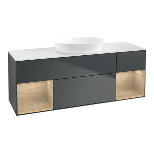 V&B Waschtischunterschrank Finion 160cm, Pl w m, Reg Oa ven, md bl. m Lac