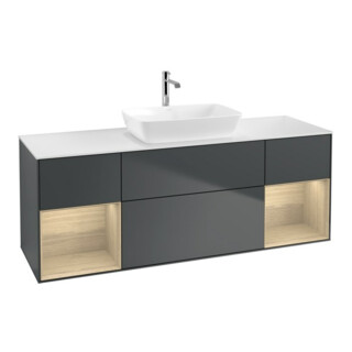 V&B Waschtischunterschrank Finion 160cm, Pl w m, Reg Oa ven, md bl. m Lac