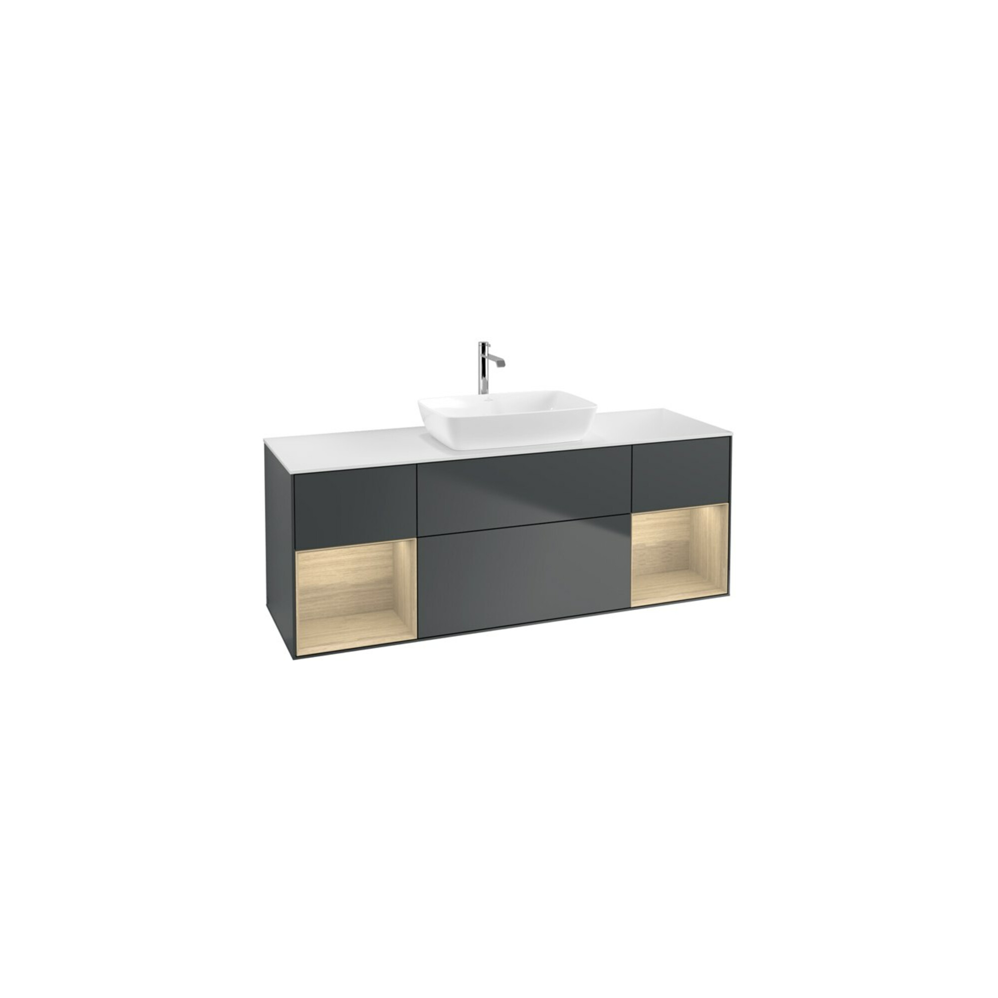 V&B Waschtischunterschrank Finion 160cm, Pl w m, Reg Oa ven, md bl. m Lac ; Villeroy & Boch