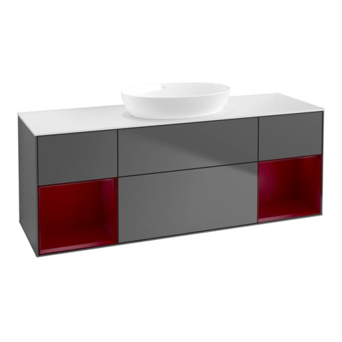 V&B Waschtischunterschrank Finion 160cm, Pl w m, Reg Peo m Lac, Anthrac. m