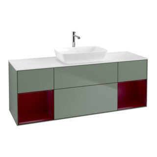 V&B Waschtischunterschrank Finion 160cm, Pl w m, Reg Peo m Lac, Oli. m Lac