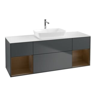 V&B Waschtischunterschrank Finion 160cm, Pl w m, Reg wal ven, md bl. m Lac