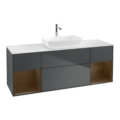 V&B Waschtischunterschrank Finion 160cm, Pl w m, Reg wal ven, md bl. m Lac