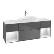V&B Waschtischunterschrank Finion 160cm, Pl w m, Reg wh. m Lac, Anthrac. m