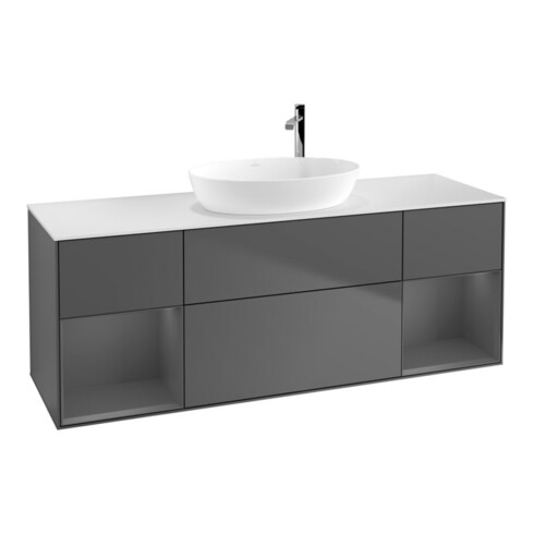 V&B Waschtischunterschrank Finion 160cm, Pl w m, Rg A m Lac, Anthrac. m