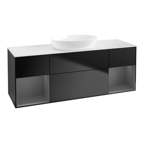 V&B Waschtischunterschrank Finion 160cm, Pl w m, Rg A m Lac, bla m Lac