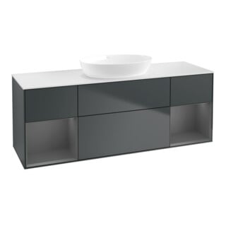 V&B Waschtischunterschrank Finion 160cm, Pl w m, Rg A m Lac, md bl. m Lac