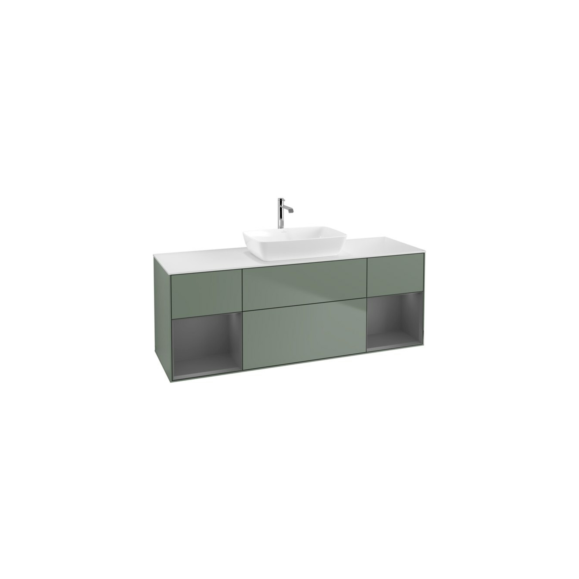 V&B Waschtischunterschrank Finion 160cm, Pl w m, Rg A m Lac, Oli. m Lac ; Villeroy & Boch